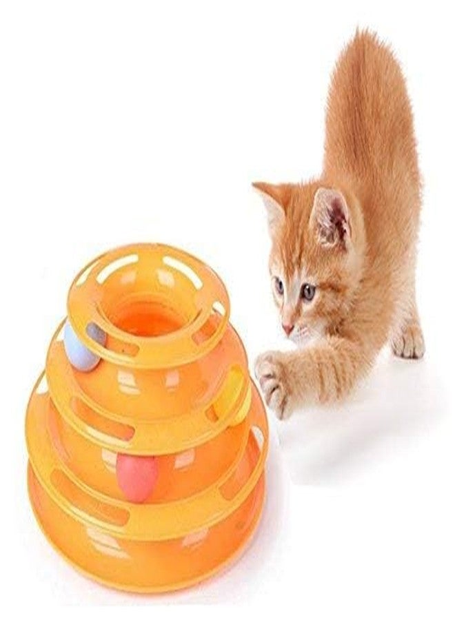 سايج سكوير لعبة سيج سكوير كات: برج دائري من 3 مستويات مع كرات ملونة، لعبة مسلية، رياضية، وإكسسوارات للحيوانات الأليفة - Image 1